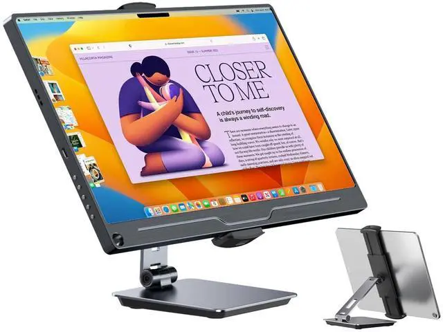 Main image of UPERFECT 5.9''-17.3'' Portable Monitor Stand, Adjustable 360° Swivel Bracket, 180° Tiltable Clamp, Heavy Duty Aluminum Stand for Pad/Tablet