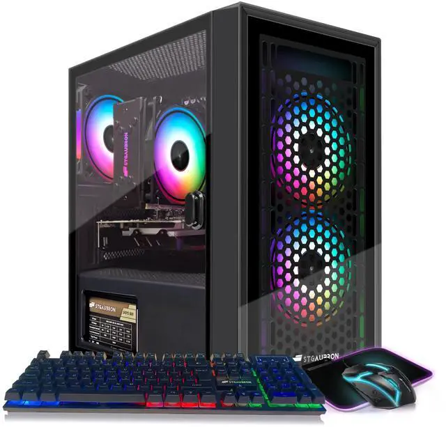Main image of STGAubron Gaming PC Computer Desktop, Radeon RX 560 4G, Intel Core I5-9400F up to 4.3G, 16G DDR4, 512G SSD, 600M WiFi, BT 5.0, RGB Fan x 3, RGB Mouse Pad, Windows 11 Home