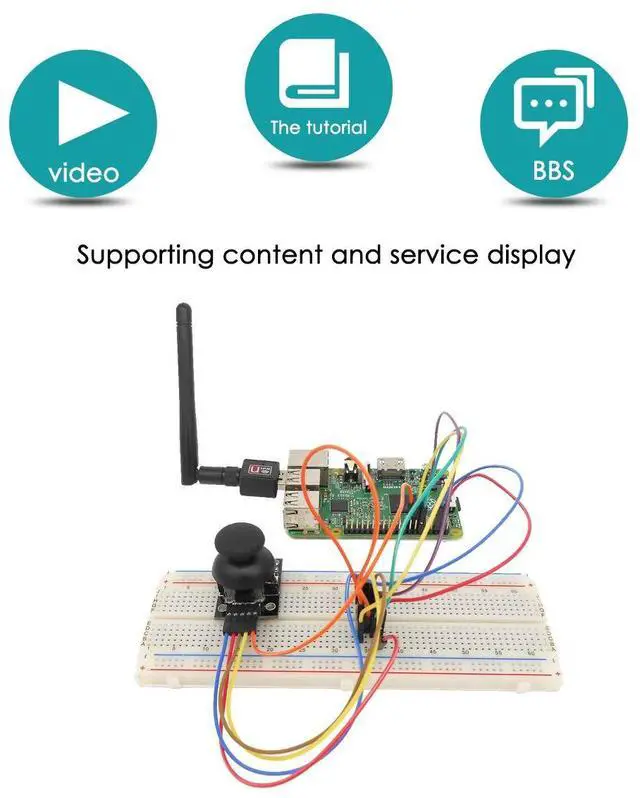 Alt view image 5 of 5 - Adeept Ultimate Starter Kit Compatible with Raspberry Pi 4 3 2 Model B B+ Python C Code, LEDs, Sensors, ADXL345 GPIO Cable DC Motor Learn Electronics and Programming for Beginners