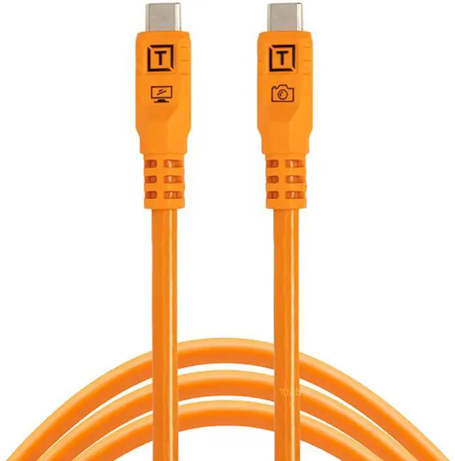 Main image of TetherPro Optima 10Gbps Gen 2 USB-C, 6' (1.8m), Straight to Straight, High-Visibility Orange
