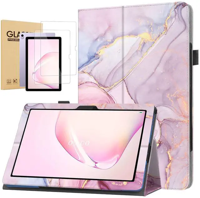 Main image of zukof Case for Onn 10.1 inch Tablet 2024 Mode with Screen Protector, Magnetic Stand PU Leaterh Flip Cover and 2 Tempered Glass Screen Protectors for Surf Onn. 10 Tablet 4th Gen (Marble)