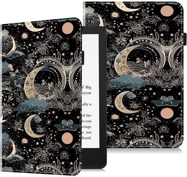 Main image of VODEFOX Case for 7" Kindle Paperwhite 12th Generation 2025/2024 & Kindle Colorsoft Signature Edition 2024,PU Leather Cover for Kindle Paperwhite Signature 2024 7 Inch - Moon