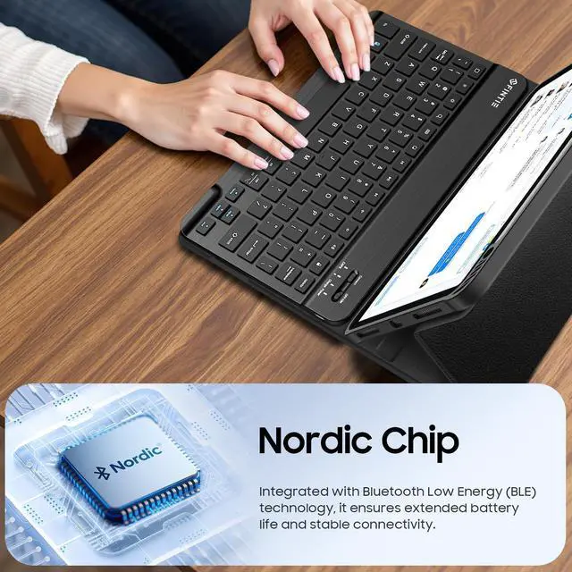 Alt view image 2 of 5 - FINTIE Keyboard Case for iPad Air 11-inch M3 (2025) / M2 (2024), iPad Air 5th (2022) / 4th Generation 10.9 Inch - Soft TPU Cover w/Magnetically Detachable Bluetooth Keyboard, Black