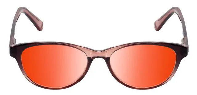 Alt view image 5 of 5 - Medspex Corinne McCormack Polly Color Therapy Reading Glasses +2.75 Pink Black Fade/Orange Womens Fluorescent Light Sensitivity Chromotherapy Chakra Healing