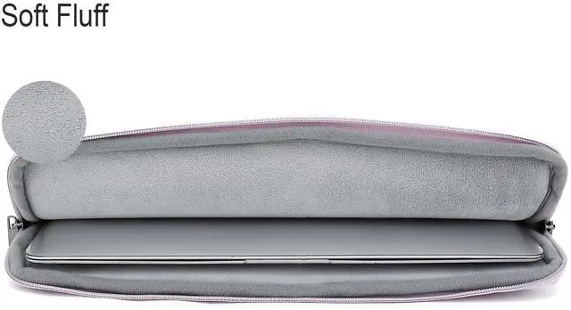 Alt view image 2 of 5 - Canvaslove Embossing Floral Pattern PU Leather Laptop Sleeve Case with Pocket (Purple PU, 15 inch-15.6 inch)