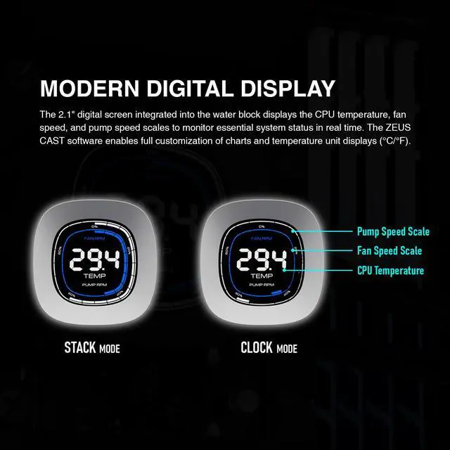 Alt view image 4 of 5 - GAMDIAS Aura GL360 Digital WH AIO PC CPU Liquid Cooler