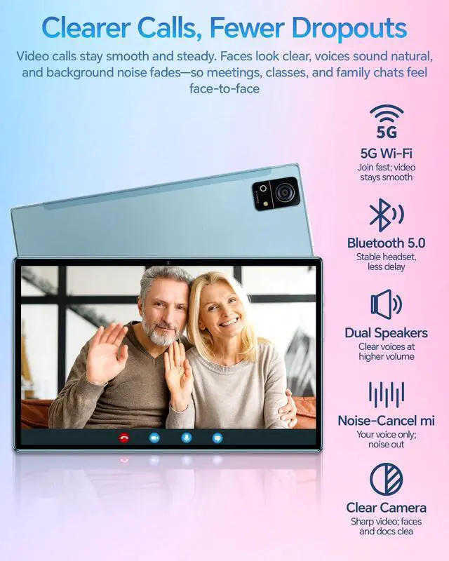 Alt view image 5 of 5 - M7 10" Android 15 Tablet  12GB RAM, 256GB + 1TB Expandable, 8000mAh Battery, 1920x1200 IPS Display, 5G Wi-Fi, BT5.0, Dual Speakers  Fast & Portable Tablet for Study, Work & Entertainment (Blue)