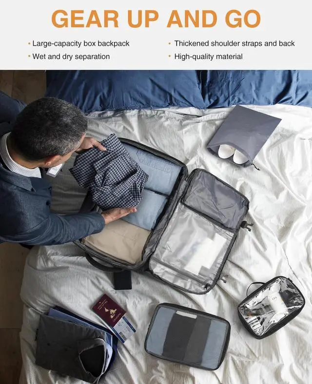 Alt view image 4 of 5 - YAMTION Carry On Backpack for Men,Travel Backpack with 3 Packing Cubes for Women,Laptop Backpack Airline Approved Weekender Bag Mochila Viaje para Hombres