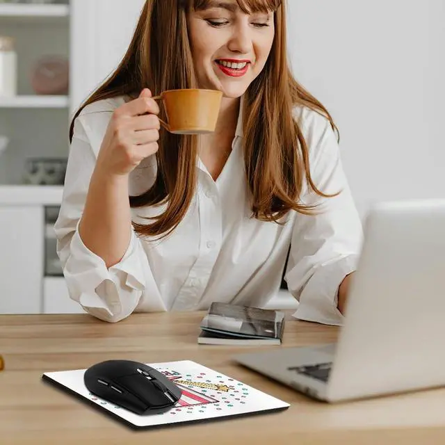 Alt view image 5 of 5 - 3D Rose "Photo of Embossed Leather Buffalo and Text Park Life with Heart" Matte Finish Mouse Pad - 8 x 8" - mp_220332_1