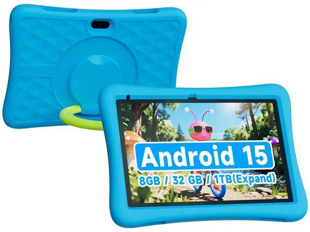 Main image of ZZB 10 Inch Android 15 Tablet for Kids with Case, 8GB (3+5 Extended) RAM + 32GB Storage (Supports 1TB Micro SD), 6000mAh Long Battery, Dual Cameras, Android Tablets Tablets for Kids