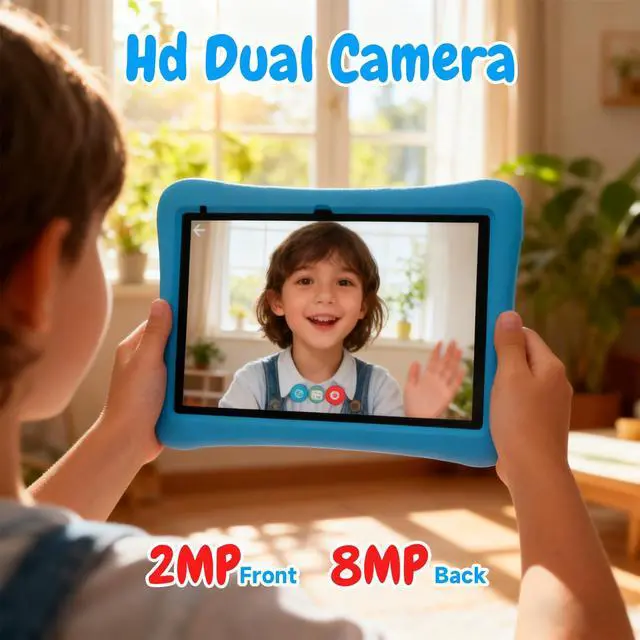 Alt view image 4 of 5 - ZZB 10 Inch Android 15 Tablet for Kids with Case, 8GB (3+5 Extended) RAM + 32GB Storage (Supports 1TB Micro SD), 6000mAh Long Battery, Dual Cameras, Android Tablets Tablets for Kids