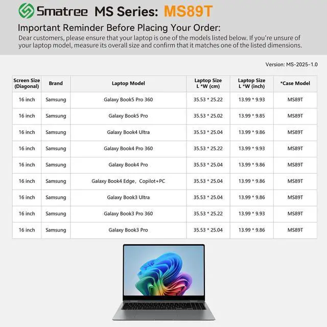 Alt view image 2 of 5 - Smatree MS89T Hard EVA Protective Sleeve with Stand Compatible for 16 inch Samsung Galaxy Book5/4/3 Pro, for Samsung GalaxyBook4/5/3 Pro 360, for Galaxy Book4 Edge/Book4 Ultra/Book3 Ultra Sleeve