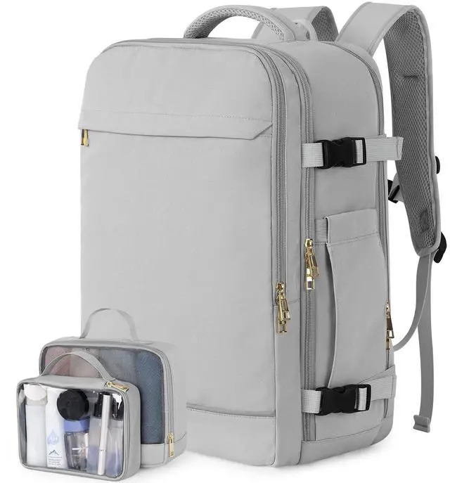 Main image of Sinaliy Travel Backpack, 40L 17 inch Laptop Travel Backpack Carry on Flight Approved, Personal Item Travel Bag, Waterproof Backpack for College, School, Business, Weekend, Work, Gray