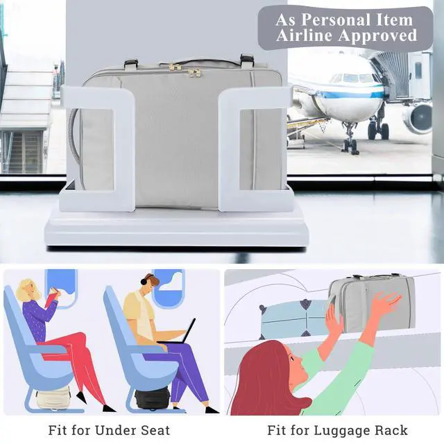 Alt view image 5 of 5 - Sinaliy Travel Backpack, 40L 17 inch Laptop Travel Backpack Carry on Flight Approved, Personal Item Travel Bag, Waterproof Backpack for College, School, Business, Weekend, Work, Gray