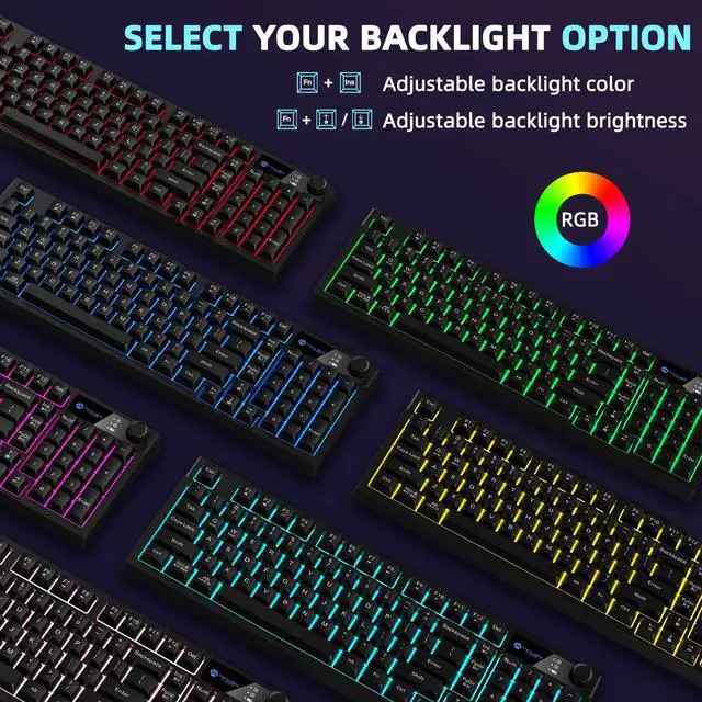 Alt view image 3 of 5 - Gaming Keyboard USB Wired RGB Rainbow Light with Volume Knok, 7 Color Backlit+8 Models LED Lighting Effects, 19 Keys Without ImpactSpill Resistant, Fn+12 Media Hotkeys,Compatible with Windows/MAC