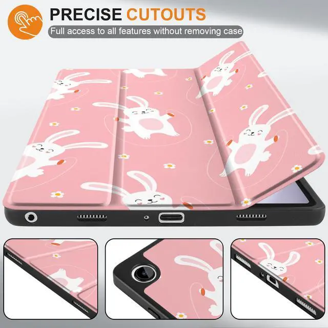Alt view image 2 of 5 - MEEgoodo Case for Samsung Galaxy Tab A9 Plus 11 inch Cover 2024 2023 with S Pen Holder, A9+ Smart Tablet Cases with Leather Trifold Stand+Soft TPU Back Shell+Smart Auto Wake/Sleep,Bunnies Jumping Rope