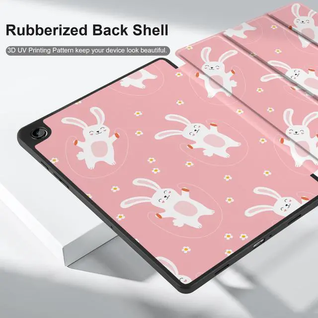 Alt view image 5 of 5 - MEEgoodo Case for Samsung Galaxy Tab A9 Plus 11 inch Cover 2024 2023 with S Pen Holder, A9+ Smart Tablet Cases with Leather Trifold Stand+Soft TPU Back Shell+Smart Auto Wake/Sleep,Bunnies Jumping Rope