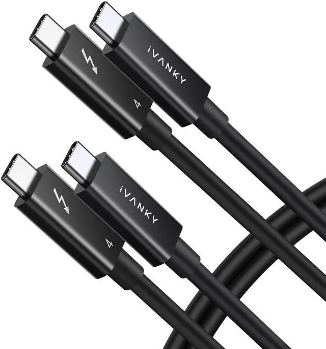 Main image of IVANKY Thunderbolt 4 Cable 2 Pack, 4.9ft USB-C Cable, Support 240W Charging/8K Display/40Gbps, Thunderbolt Certified, High Speed USB C Thunderbolt Cord for iPhone 16/15, MacBook, iPad - 4.9FT/2 Pack