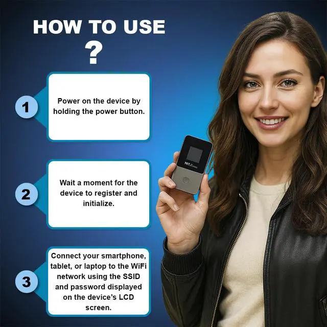 Alt view image 3 of 5 - MITwireless T8+ Portable WiFi Hotspot | 4G LTE Mobile Internet & Travel Router for USA & 200+ Countries | No SIM or Contract - 10GB USA Data for 30 Days - Multi-Carrier & Connects up to 8 Devices