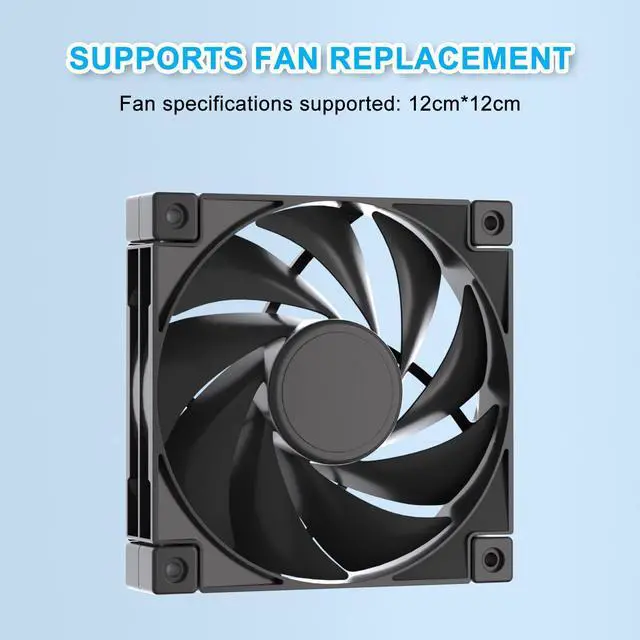 Alt view image 4 of 5 - Quiet 120mm USB Fan, Aluminum Stand with Cooling Fan, Compatible with Mac mini - Desktop Organizer for Router, TV Box, Mini PC, Switch- Heat Dissipation Design for Home/Office Use (TF-120)