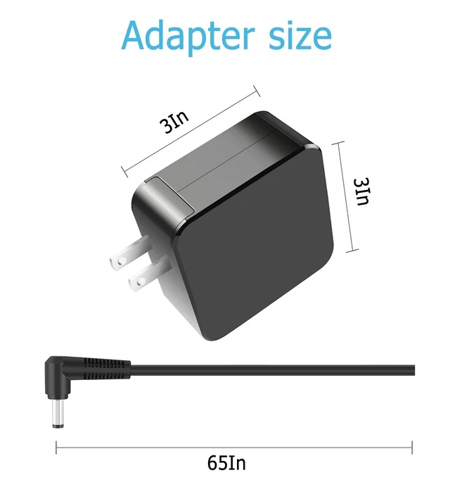 Alt view image 2 of 5 - 65W AC Charger Replacement for Lenovo ADLX65CLGK2A V14 V15 V17-G2 V140-15IWL 81K6 V15 G2-ALC 82KD G2-ITL 82KB 82ME V15-IGL 82NN V15-IML 82NB 82NQ IdeaPad L3 15ITL6 82HL IdeaPad 720S