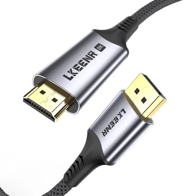Main image of LKEENR DisplayPort to HDMI Cable 10ft, Uni Directional, 8K@60Hz, 4K@240Hz