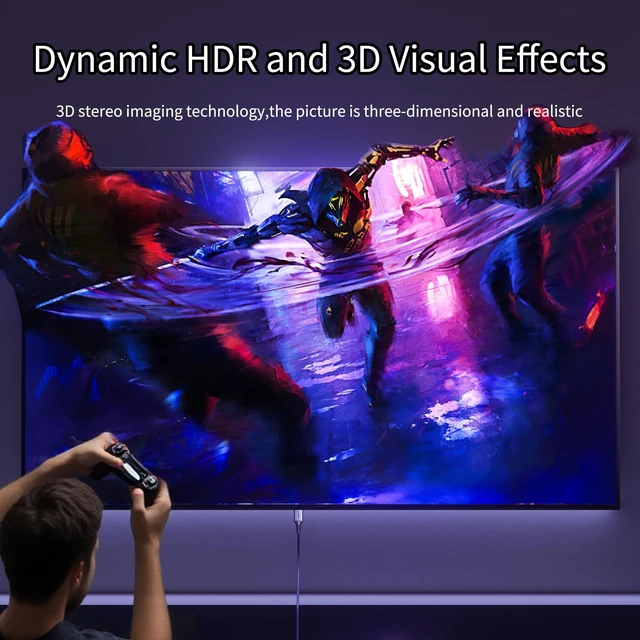 Alt view image 3 of 5 - LKEENR DisplayPort to HDMI Cable 10ft, Uni Directional, 8K@60Hz, 4K@240Hz