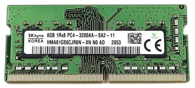 Main image of SK Hynix 8GB SODIMM DDR4 3200 PC4 3200AA 1Rx8 HMA81GS6CJR8N-XN Laptop RAM Memory SO-DIMM for Dell HP Lenovo and Other Systems