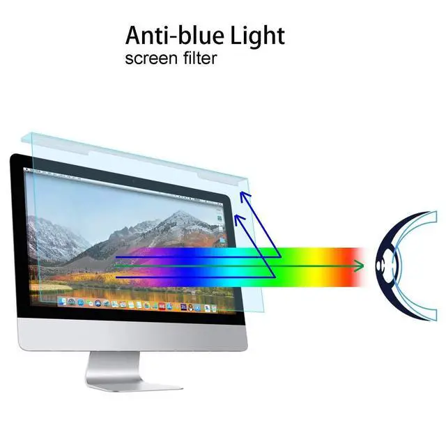 Alt view image 4 of 5 - MOSISO 20-22 inch Computer Blue Light Blocking Screen Protector Anti-UV Eye Protection Filter Film Panel for Diagonal 20,21.5,22 inch 16:9 Widescreen Desktop PC LED Monitor(19.29 x 12.48 inch/L x W)