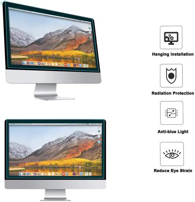 Alt view image 5 of 5 - MOSISO 20-22 inch Computer Blue Light Blocking Screen Protector Anti-UV Eye Protection Filter Film Panel for Diagonal 20,21.5,22 inch 16:9 Widescreen Desktop PC LED Monitor(19.29 x 12.48 inch/L x W)