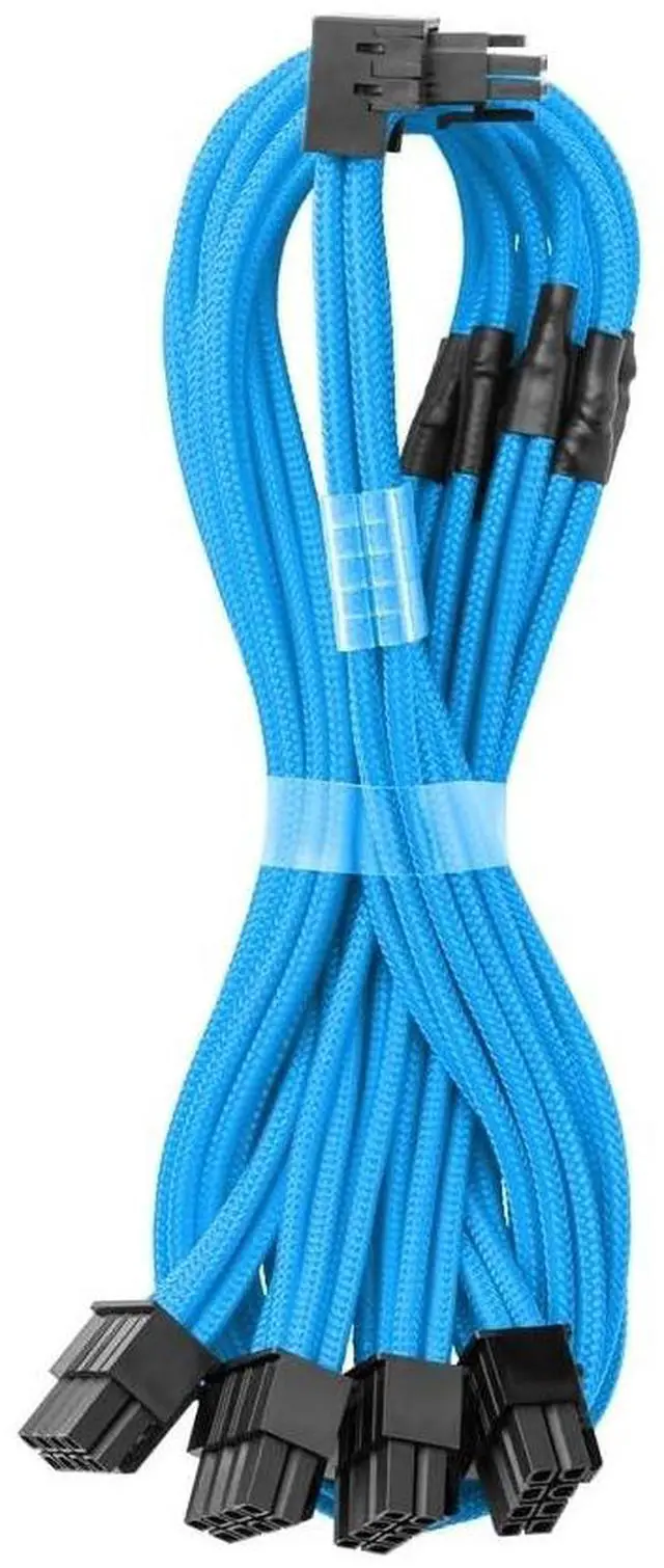 Main image of CableMod C-Series Pro ModMesh Sleeved 12V-2x6 12VHPWR 90 StealthSense PCIe Cable for Corsair - Variant B (Light Blue, 16-pin to Quad 8-pin, 60cm)