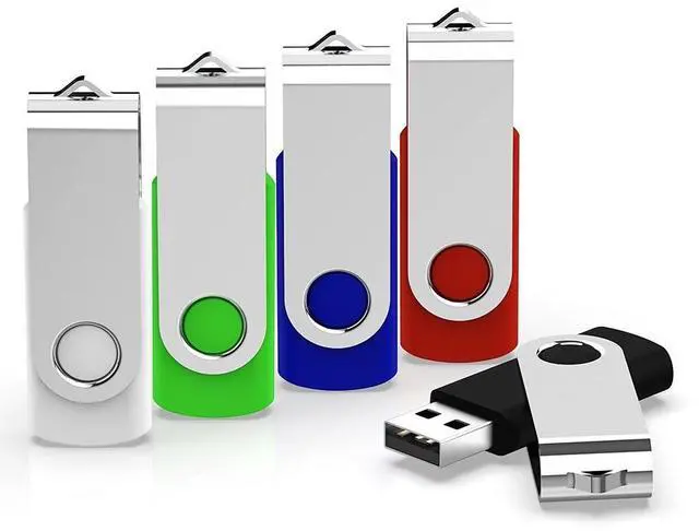 Main image of KEXIN Flash Drive 32 GB 5 Pack Thumb Drive 32GB USB Flash Drive Memory Stick Flash Drives USB 2.0, 5 Multi-Color (Black, Blue, Green, White, Red)