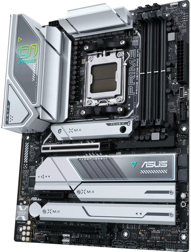 Alt view image 2 of 5 - ASUS Prime X670E-PRO WiFi AMD X670 AM5 Ryzen Desktop 9000 8000 & 7000 ATX Motherboard with PCIe 5.0, Four M.2 Slots, DDR5 Slots, USB 3.2 Gen 2x2 Type-C, USB4 Support, WiFi 6E, and 2.5G Ethernet