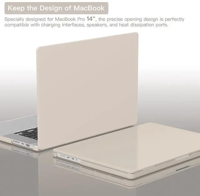CISSOOK Beige Case for MacBook Pro 14 inch 2025 2024 2023 2021 Release ...