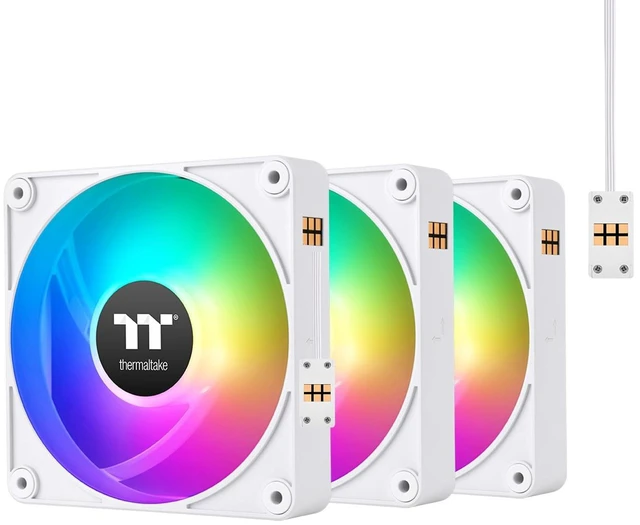 Main image of Thermaltake CT120 EX ARGB Reverse PC Cooling Fan White (3-Fan Pack), Magnetic Connection, 5V Motherboard Sync, 16.8 Million Colors 9 Addressable LEDs, 120 mm Case/Radiator Fan, CL-F194-PL12S
