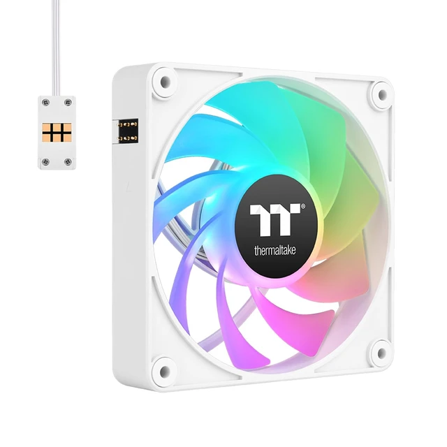 Alt view image 3 of 5 - Thermaltake CT120 EX ARGB Reverse PC Cooling Fan White (3-Fan Pack), Magnetic Connection, 5V Motherboard Sync, 16.8 Million Colors 9 Addressable LEDs, 120 mm Case/Radiator Fan, CL-F194-PL12S