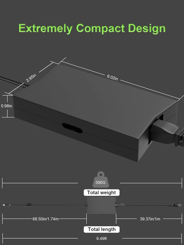 Alt view image 4 of 5 - PowerPortnerLink 130W Charger Compatible with Dell G3 G5, Precision 3541 3520 3530 3551 M4300 M4400 M4500 M2800, inspiron/XPS 14 15 17, Adapter Suitable for Travel and Office use