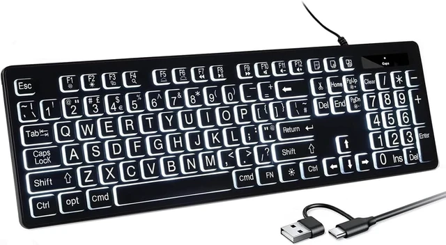 Main image of BERGUF Backlit Keyboard for Mac Full Size Wired USB Keyboard with Numeric Keypad, White Illuminated Keys, Compatible with MacBook Pro/Air, iMac, Mac mini/Pro Space Gray