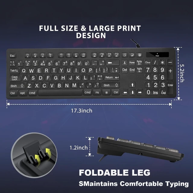 Alt view image 5 of 5 - BERGUF Backlit Keyboard for Mac Full Size Wired USB Keyboard with Numeric Keypad, White Illuminated Keys, Compatible with MacBook Pro/Air, iMac, Mac mini/Pro Space Gray