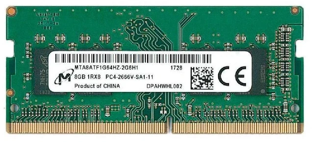 Main image of MICRON 8GB SO-DIMM 1Rx8 DDR4 PC4-21300 2666MHz Memory Module MTA8ATF1G64HZ-2G6H1