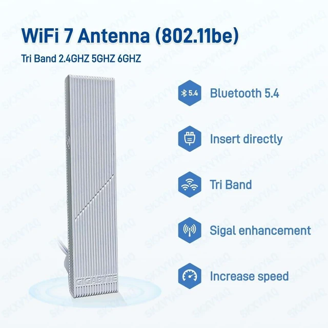Alt view image 3 of 5 - WiFi 7 6E Magnetic Antenna 2.4G 5G 6G for GIGABYTE Z890 Z890M Z890I AORUS