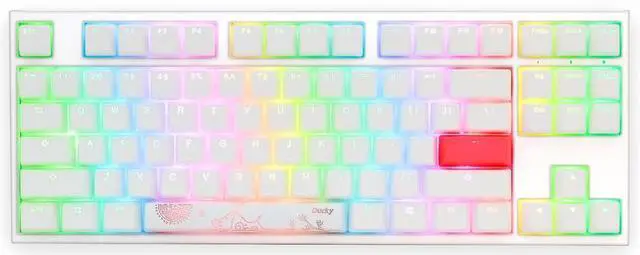 Main image of Ducky One 2 RGB 80% Mechanical Keyboard: Cherry MX Speed Silver Switches, High-Density PBT Doubleshot Keycaps, RGB, US, White