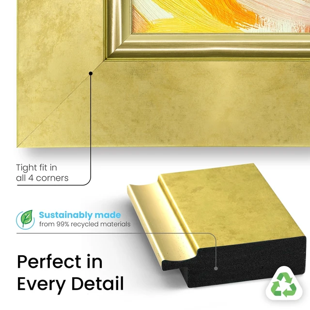 Alt view image 5 of 5 - Contemporary Gold 43" Deco TV Frame for Samsung The Frame/Pro TVs