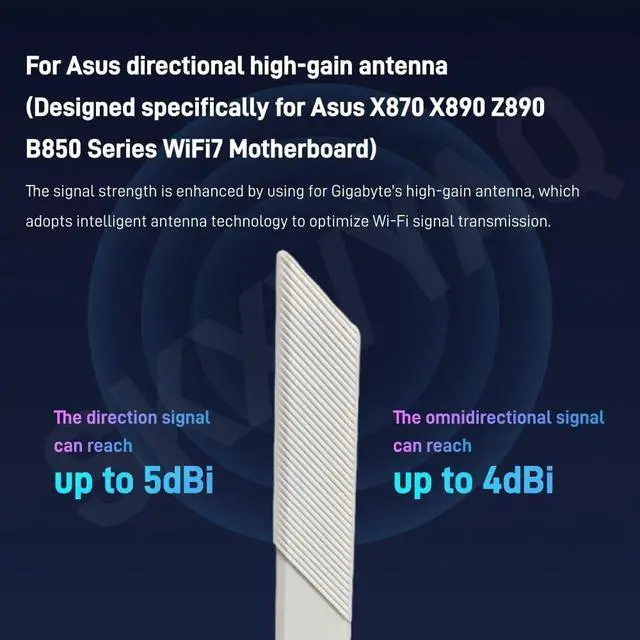 Alt view image 4 of 5 - WiFi 7 Antenna 2.4G 5G 6G WiFi 6E WI-FI 7 for ASUS ROG Strix B850-A B850-E