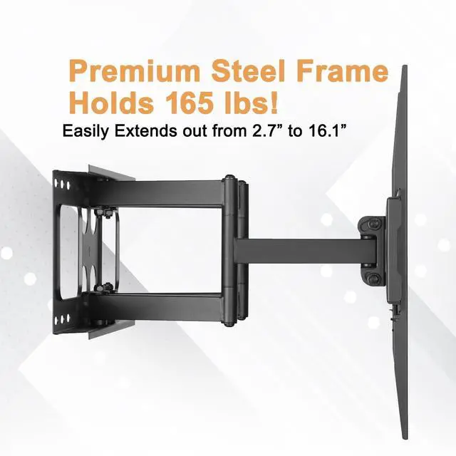Alt view image 2 of 5 - Premium Mount - Heavy Duty Dual Arm Articulating TV Wall Mount Bracket for Samsung 55" Class CU8000-Series Crystal UHD 4K Smart TV with HDR - UN55CU8000DXZA Tilt & Swivel w/Reduced Glare - Buy S