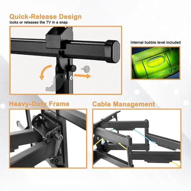 Alt view image 4 of 5 - Premium Mount - Heavy Duty Dual Arm Articulating TV Wall Mount Bracket for Samsung 55" Class CU8000-Series Crystal UHD 4K Smart TV with HDR - UN55CU8000DXZA Tilt & Swivel w/Reduced Glare - Buy S