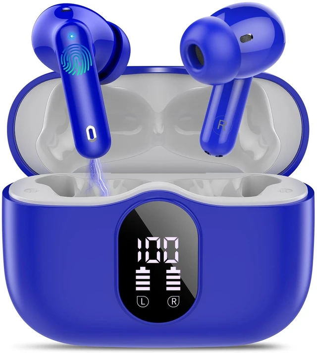Main image of True Wireless Earbuds Bluetooth Headphones HiFi Stereo Ear Buds,Navy Blue