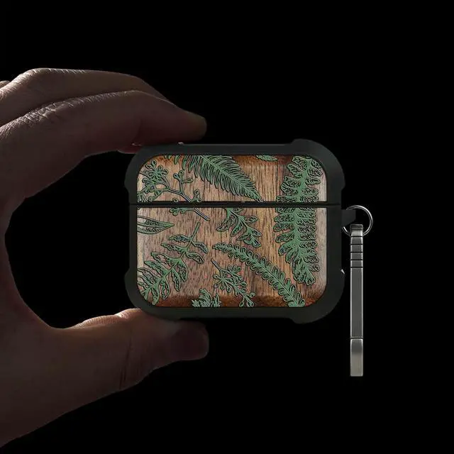 Alt view image 2 of 5 - Walnut Solid Wood for AirPods Pro 3 Case (2025), Botanical Garden