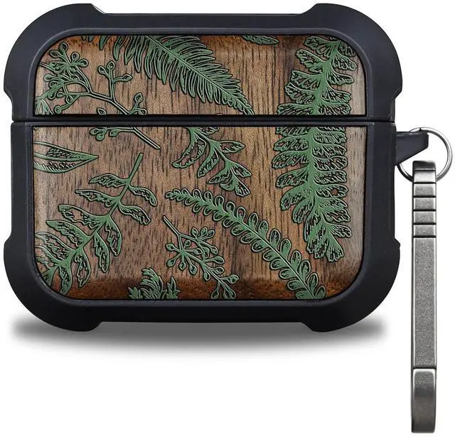 Main image of Walnut Solid Wood for AirPods Pro 3 Case (2025), Botanical Garden