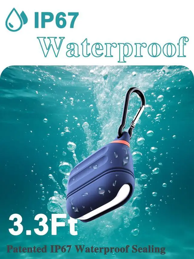Alt view image 4 of 5 - HALLEAST for AirPods Pro 3 Case Waterproof, Front LED Visible & Support Wireless Charging, Protective Silicone Case Cover Compatible with for AirPods Pro3 Accessories, US Patent, Dark